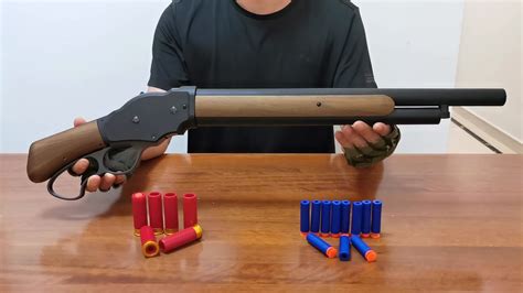 UDL Winchester M1887 Shotgun Unboxing and Review 2022 - Lever Action Soft Bullet Toy Gun - YouTube