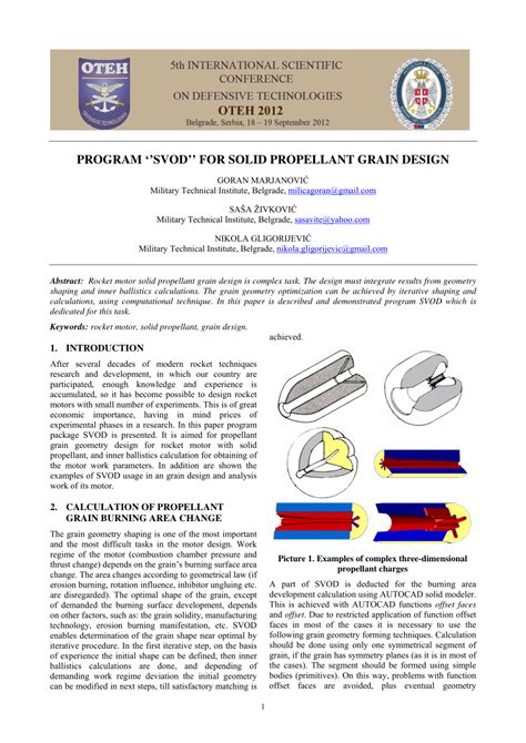 (PDF) Program SVOD for Solid Propellant Grain Design