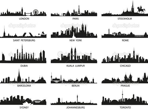 City Skyline Silhouette Tattoo Chicago skyline line drawing with navy pier and downtown ...