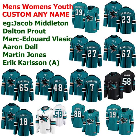 2020 San Jose Sharks Jerseys Womens Kids Jacob Middleton Jersey Dalton ...