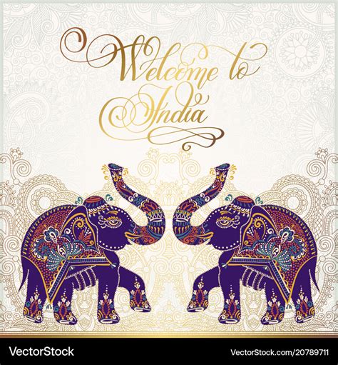 Welcome to india travel card poster Royalty Free Vector