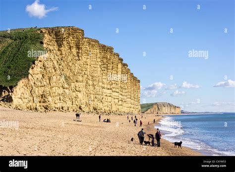 Jurassic Coast beach at West Bay, Bridport, Dorset, England, UK Stock ...