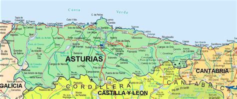 Mapa político de Asturias