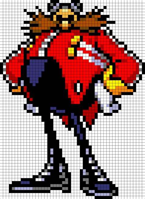 Dottor Eggman Pixel Art Modelli - Facile da disegnare