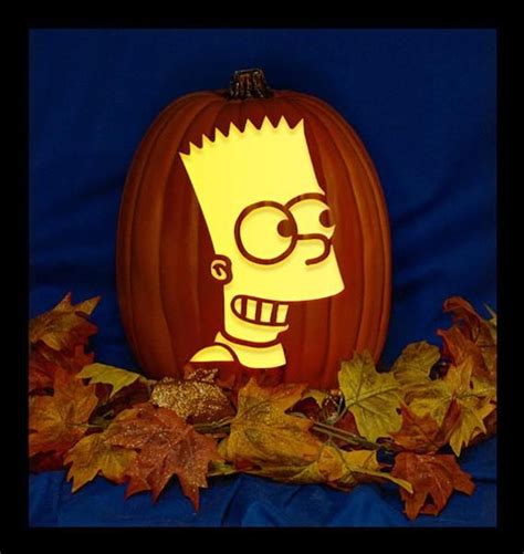 The Simpsons Bart- Hand Carved on a Foam Pumpkin - Plug in light with Switch included | Foam ...