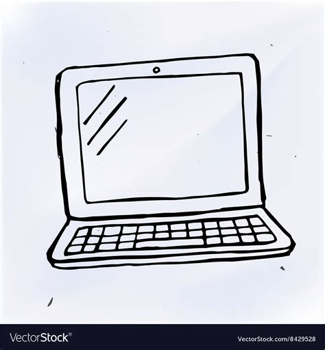 Hand draw doodle laptop Royalty Free Vector Image