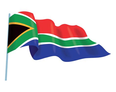 south africa flag in pole 10850522 Vector Art at Vecteezy