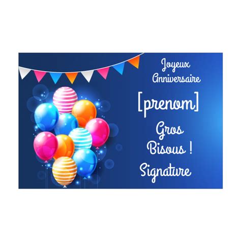 Carte Joyeux Anniversaire Enfant Ballon Bleu gratuit à imprimer (carte 3402)