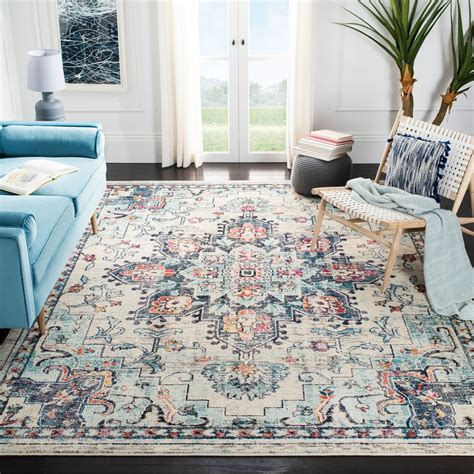 Safavieh Madison Dalia Oriental Area Rug, Cream/Blue, 12' Square ...