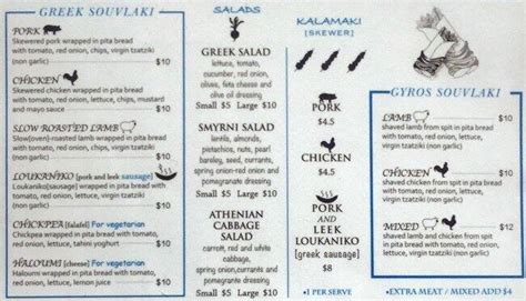 Kalamaki Greek Street Food Menu - Urbanspoon/Zomato