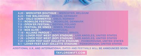 Taylor Swift Web | Taylor Announces 'Lover Fest East + West' Concert ...