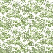 Antilles Toile Wallpaper in Green by Anna French