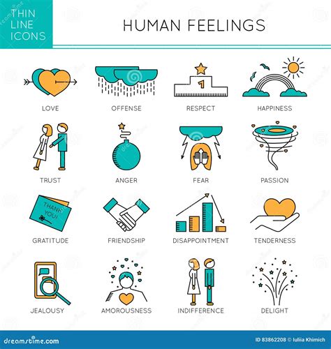 Feelings and emotions set stock vector. Illustration of card - 83862208