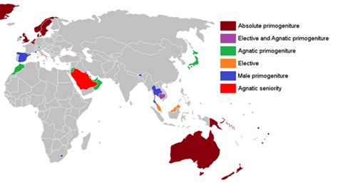 Succession rules in current monarchies : r/MapPorn