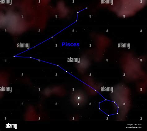 Pisces Constellation Showing Name And Sign Stock Photo - Alamy