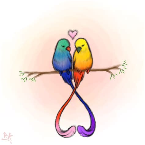 Love Bird Drawings In Color | Amazing Wallpapers