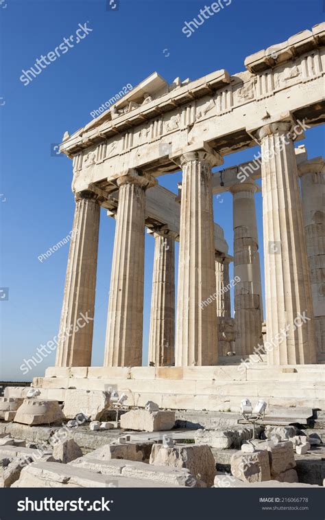 Columns Parthenon Temple Acropolis Athens Athens Stock Photo 216066778 ...