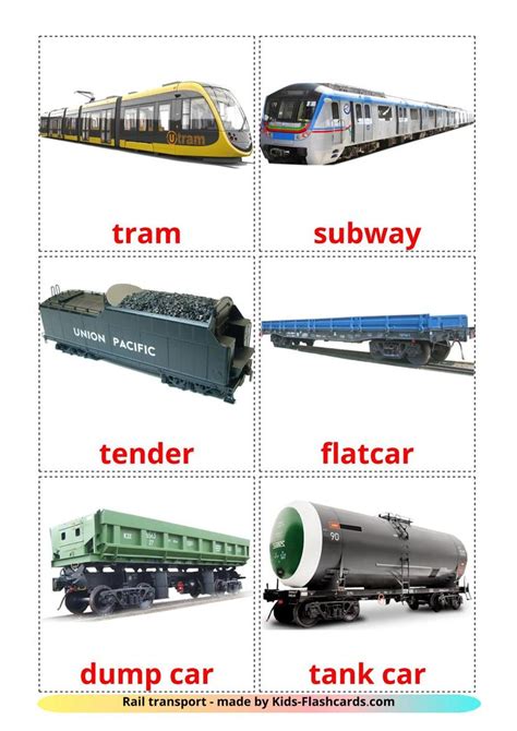 Rail transport - 18 Free Printable English Flashcards | Transportation preschool, Rail transport ...