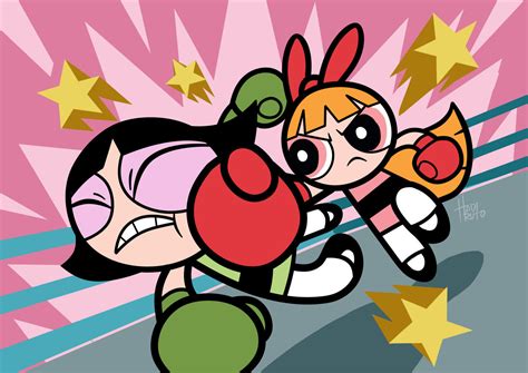 Blossom vs Buttercup boxing by Hadirutopia on DeviantArt