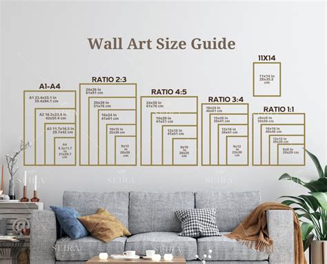 Wall Art Size Guide, Standard Frame Sizes Guide, Living Room Frame Sizes, Poster Sizes Guide ...