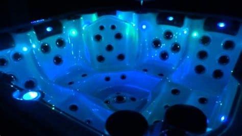 Outdoor spa hot tub jacuzzi whirlpool bath with luxurious LED light ...