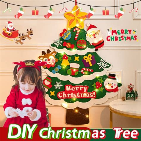 Merry Christmas 34PCS DIY Felt Christmas Tree Decor Set Christmas ...