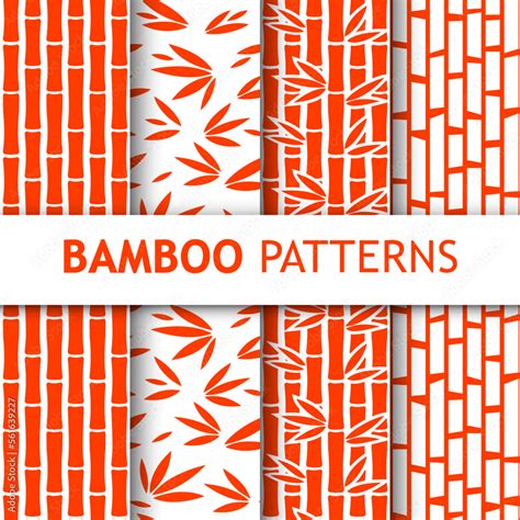 Set draw simple bamboo patterns for your fabric and textile Stock ...