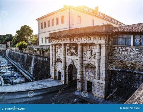 Monumental Land Gate , Zadar, Croatia Stock Photo - Image of lines ...