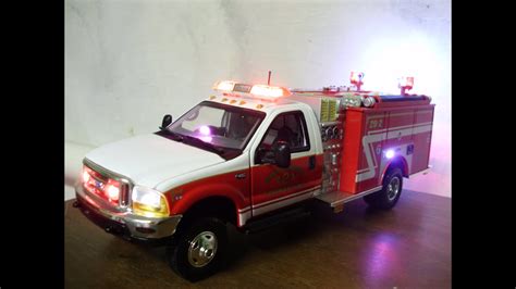 Richard's Custom 1:24 Matchbox KME Ford F-450 pumper diecast fire truck w/ lights and sound card ...