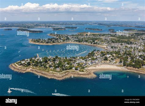 France, Morbihan, Arzon, Port Navalo and the Gulf of Morbihan (aerial view Stock Photo - Alamy