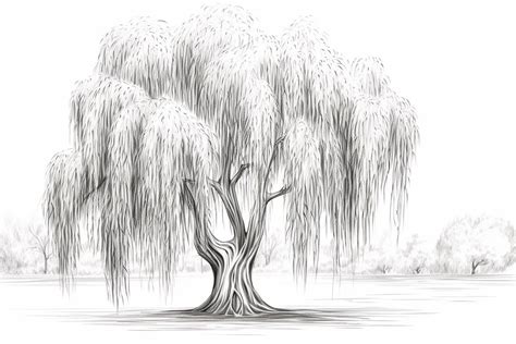 How to Draw a Weeping Willow Tree - Yonderoo