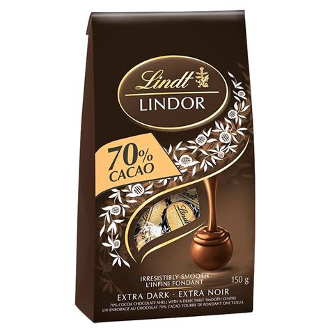 LINDT LINDOR EXTRA DARK LINDT LINDOR MILK CHOCOLATE 70% CACAO 150g - A. Ally & Sons