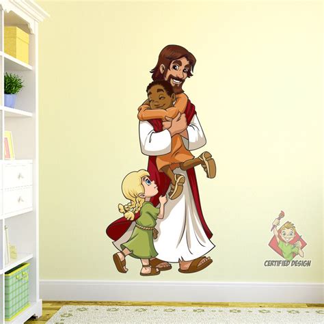 Jesus Walking With Kids Wall Decal Kids Church Wall Decal - Etsy