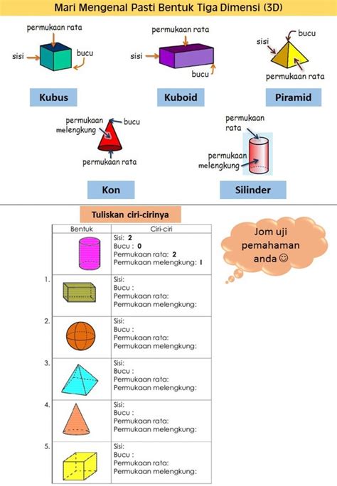 Kenal Pasti Bentuk 3D worksheet