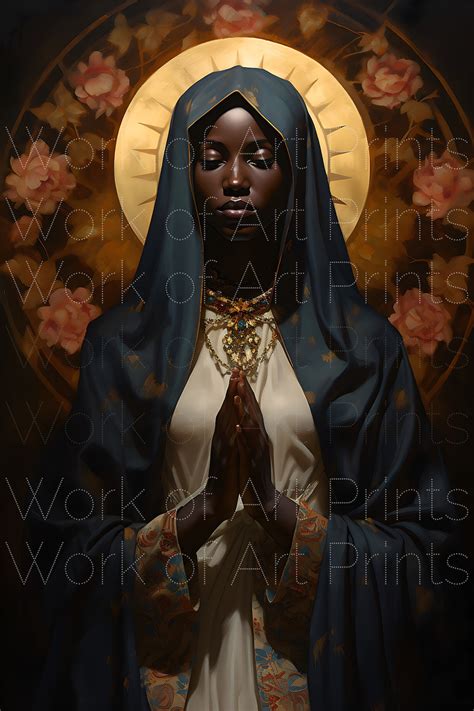 Afrocentric Religious Art, Black Mary Art, Christian Wall Decor ...