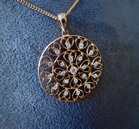 18ct Rose Gold & Diamond Pendant Rose Gold and Brilliant Cut - Etsy