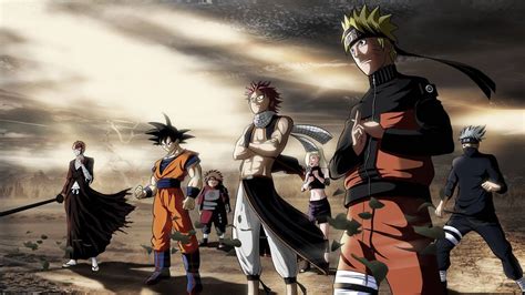 Download Anime Naruto And Other Shonen Characters Wallpaper | Wallpapers.com