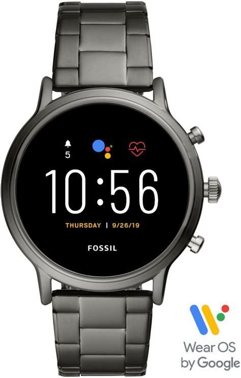 Best Buy: Fossil Gen 5 Smartwatch 44mm Stainless Steel Smoke with Smoke Stainless Steel Band FTW4024