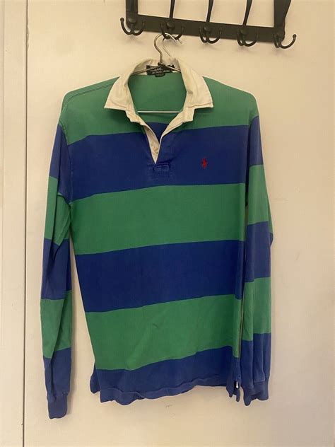 ralph lauren polo vintage rugby shirt LARGE collar RARE 90s | eBay