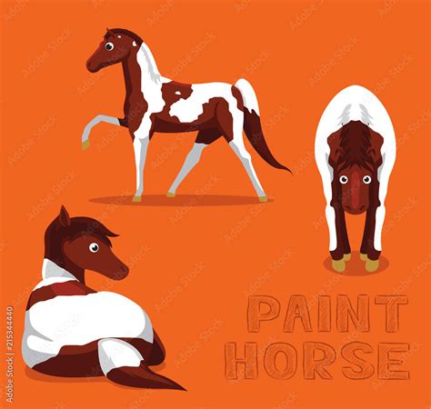 Horse Paint Horse Cartoon Vector Illustration Stock Vector | Adobe Stock