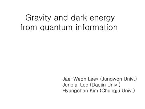 Gravity and dark energy from quantum information