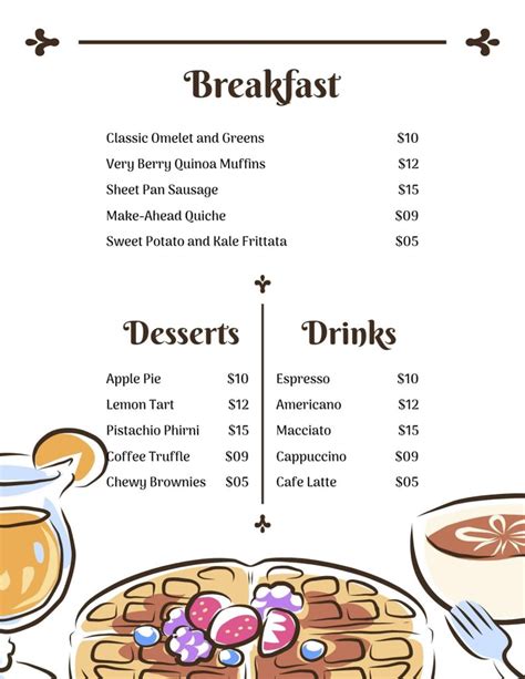 Page Free Printable And Customizable Fancy Menu Templates, 42% OFF