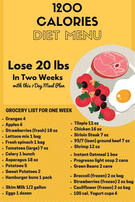 1, Calorie Diet Menu - 7 Day Lose 20 Pounds Weight Loss Meal Plan - 1200 calorie diet to lose ...