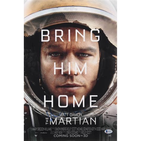 Matt Damon Signed The Martian 12x18 Movie Poster Photo (Beckett COA) | Pristine Auction