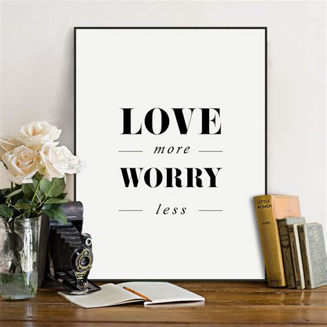 Modern Minimalist Black White Typography Love Quotes A4 Big Art Print ...