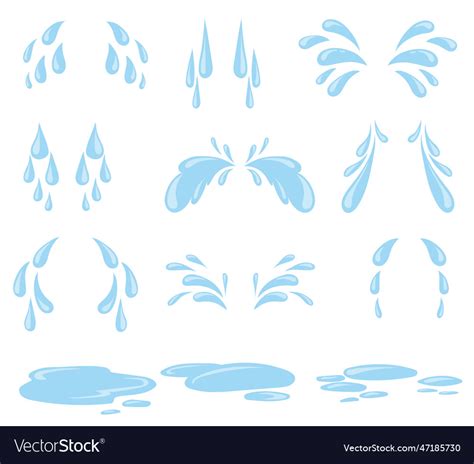 Cartoon drops of sweat or tears Royalty Free Vector Image