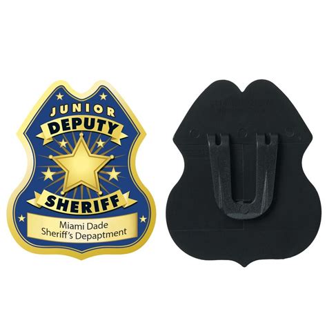 Gold Junior Deputy Sheriff Plastic Badge - Personalization Available ...