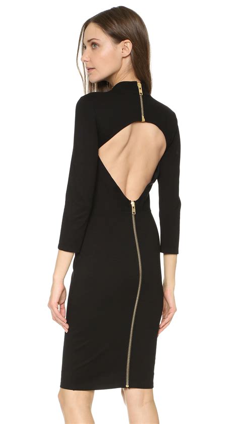 Lyst - Michelle Mason Back Zipper Dress in Black