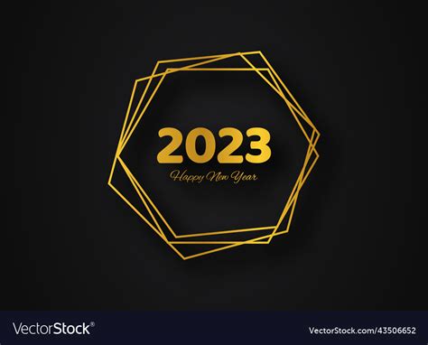 2023 happy new year gold geometric polygonal Vector Image