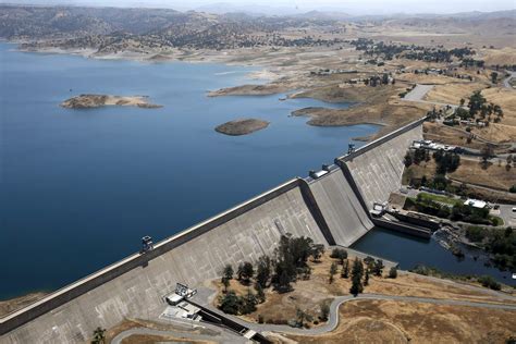 Reservoir banks that used to be underwater at Millerton Lake, on top of ...